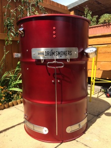 anodized red drum smoker